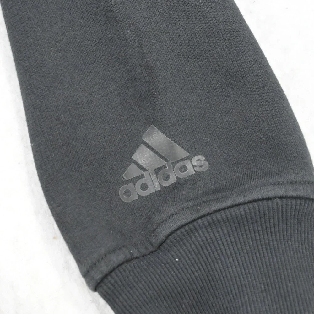 Adidas Big Logo Hoodie Mens Small Oversized Fit Black Pullover Big Graphic